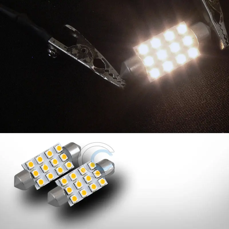 Warm White 39Mm Festoon Led Bulbs (2-Pack) – 12-Smd, 3423 Base For Soft Interior Illumination 1