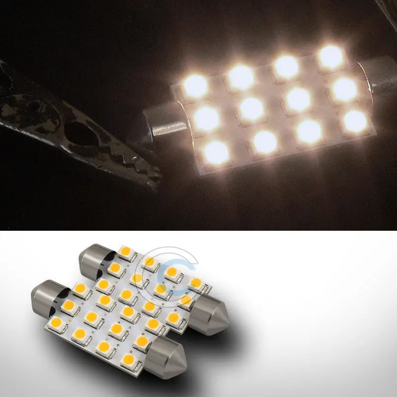 Warm White 41Mm Festoon Led Bulbs (2-Pack) – 12-Smd, 211/212 Base For Interior Lighting 1