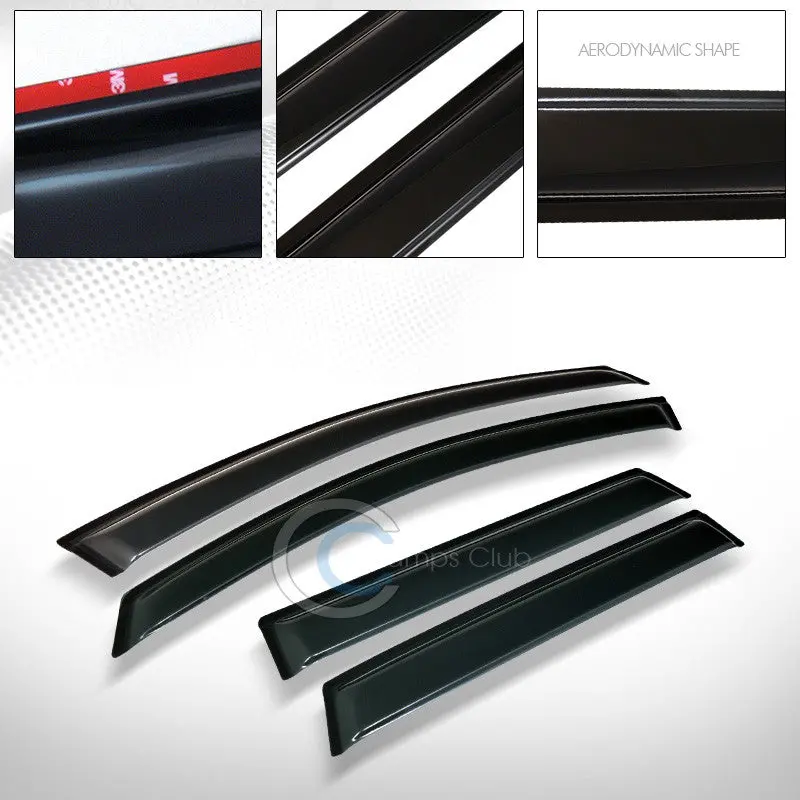 Weather-Resistant Smoke Vent Visors (4-Piece) For 2000–2007 Ford Focus (4-Door & Wagon) 1