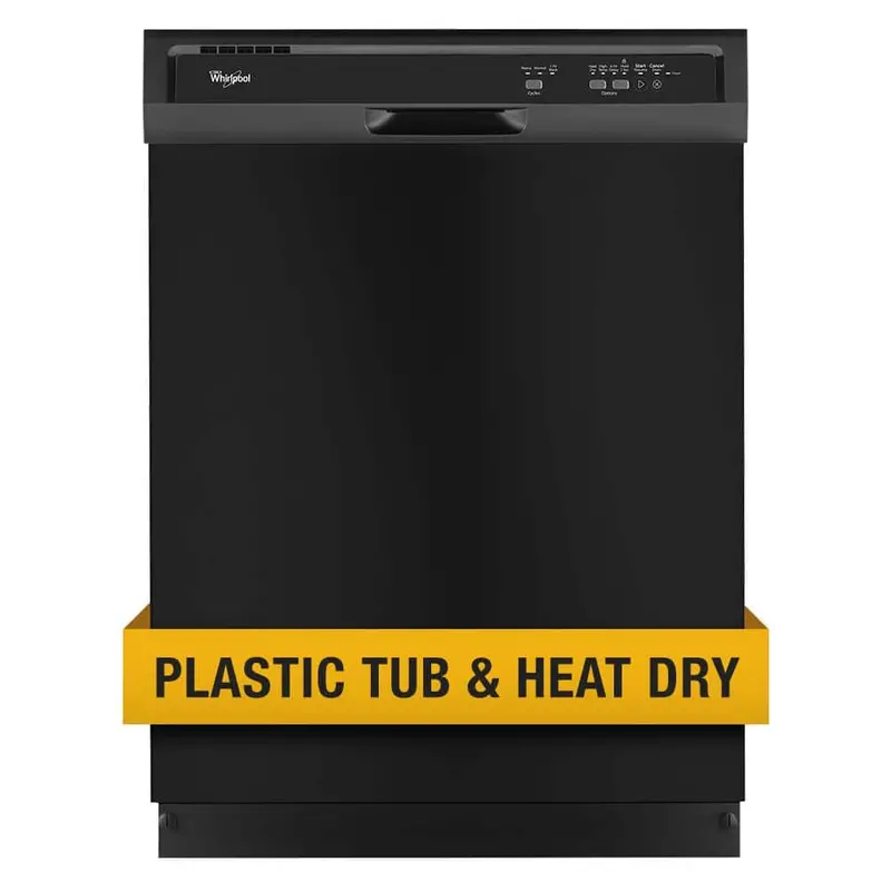 Whirlpool 24-Inch Front-Control Dishwasher – Black Panel, Tall Tub, 1-Hour Wash Cycle, 55 Dba 1
