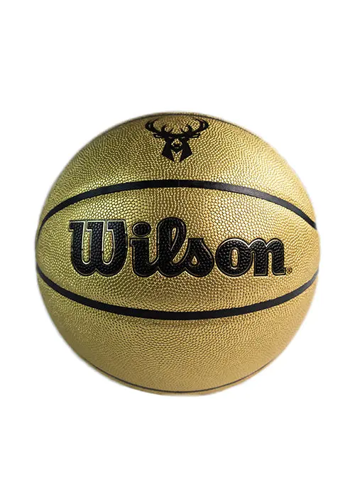 Wilson Gold Edition Official Game Basketball – Milwaukee Bucks Design 1