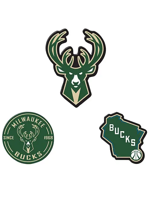 Wincraft Milwaukee Bucks Acrylic Magnet Set – 3-Piece 1
