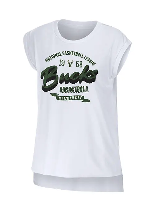 Women'S Erin Andrews Muscle Fit Milwaukee Bucks Tank Top 1