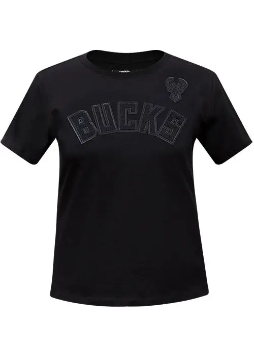 Women'S Milwaukee Bucks Triple-Black Slim Fit T-Shirt – Pro Standard 1