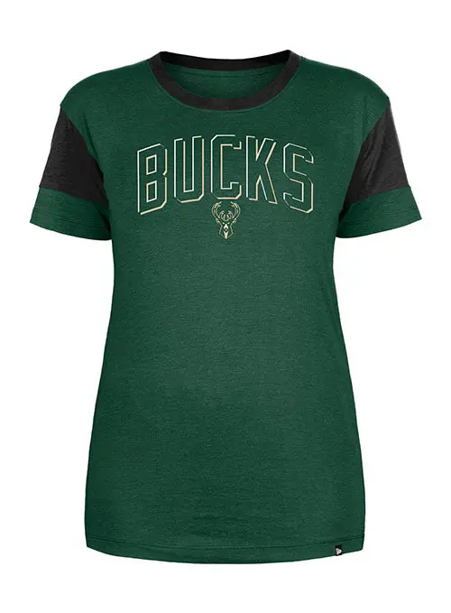 Women'S New Era Team Over-Logo Milwaukee Bucks T-Shirt 1