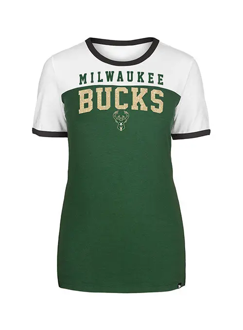 Women'S New Era Two-Tone Active Milwaukee Bucks T-Shirt 1