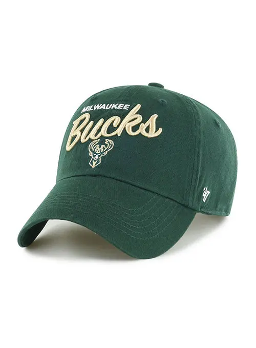 Women'S Phoebe Green Milwaukee Bucks Adjustable Hat – '47 Brand Clean Up 1