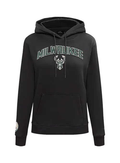 Women'S Pro Standard Classic Black Milwaukee Bucks Sweatshirt 1