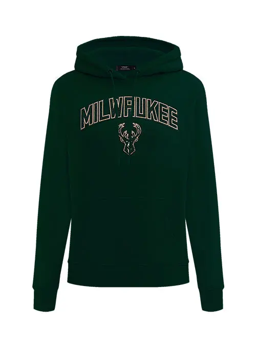 Women'S Pro Standard Classic Green Milwaukee Bucks Sweatshirt 1