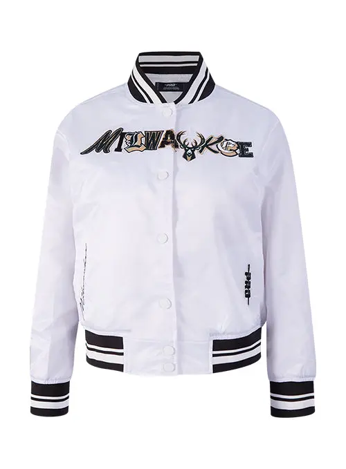 Women'S Pro Standard Ransom Milwaukee Bucks Satin Jacket 1