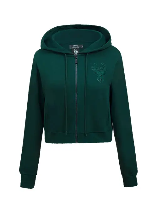 Women'S Pro Standard Triple-Tonal Milwaukee Bucks Full-Zip Hoodie 1