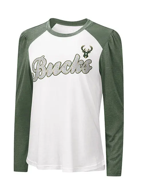 Women'S Touch Puff Crowd Milwaukee Bucks Long Sleeve T-Shirt 1
