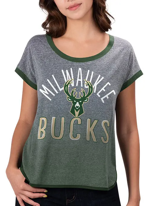 Women’S Touchdown Gradient T-Shirt – Milwaukee Bucks By G-Iii Touch 1