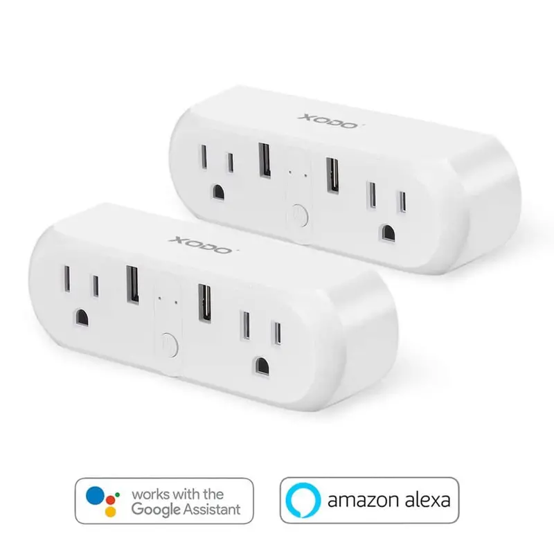 Xodo Wi-Fi Smart Plug With Usb Ports – Etl-Certified, Alexa & Google Assistant Ready (2-Pack) 1