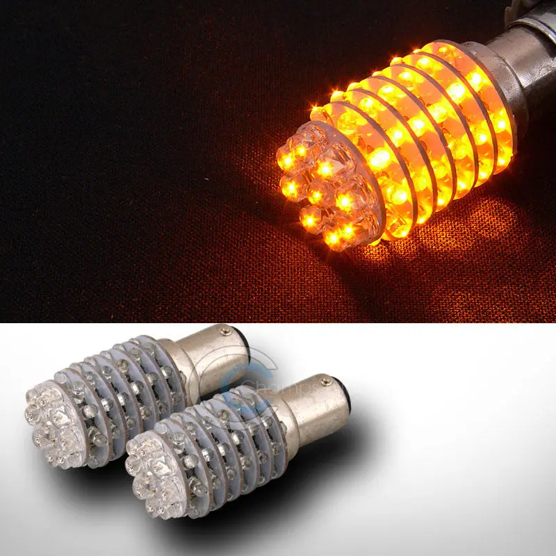 Yellow 1157/Bay15D Led Bulbs – 2-Pack, 63-Smd Front Side Marker Lamps (1016/1034 Compatible) 1