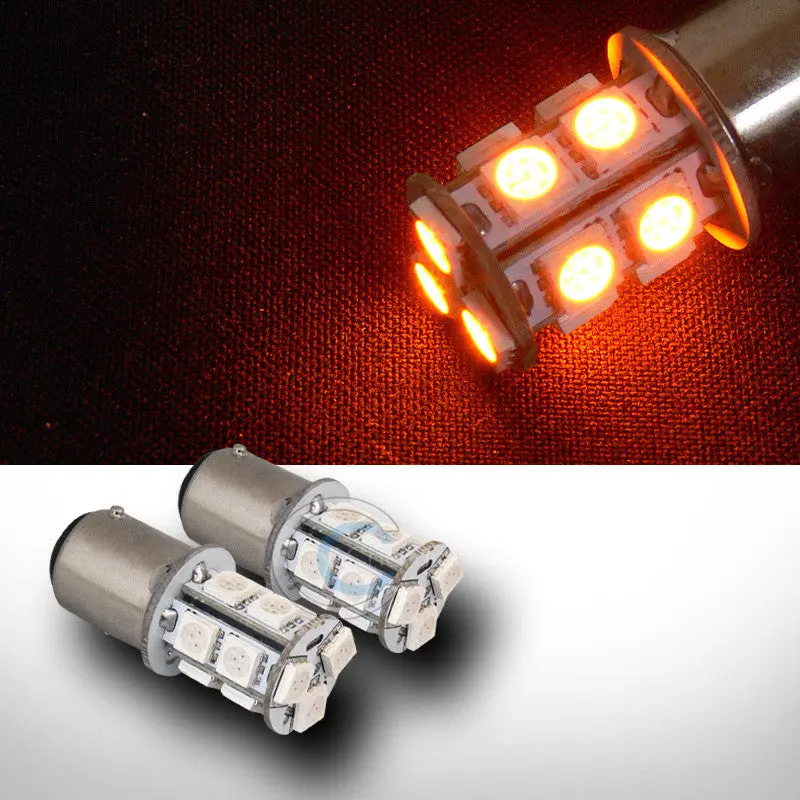 Yellow 1157/Bay15D Led Side Marker Bulbs – 2-Pack, 13-Smd, Front Mounting (Models 1016 & 1034) 1