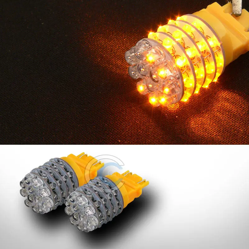 Yellow 3157/T20 Led Bulbs – 2-Pack, 48-Smd Front Turn Signal Lamps (Cross-Compat: 3056/3356/3456) 1