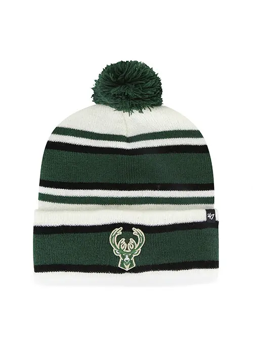 Youth 47 Brand Cuff Pom Stripling Knit Hat – Milwaukee Bucks 1