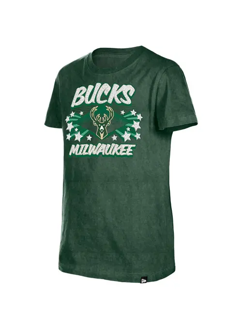 Youth Girls' New Era Stars Milwaukee Bucks T-Shirt 1