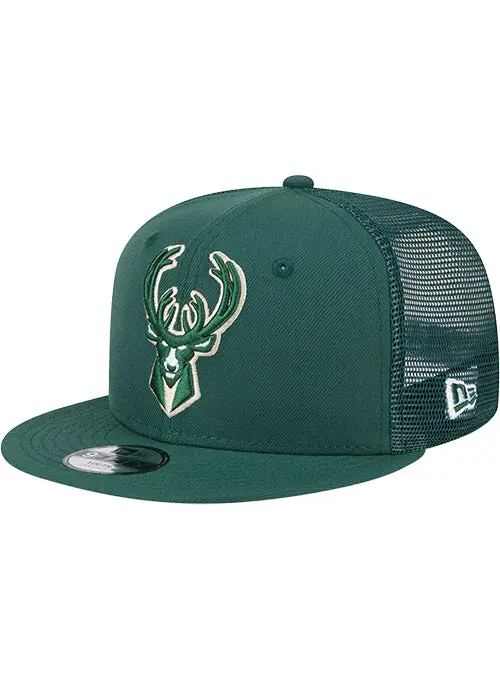 Youth New Era 9Fifty Milwaukee Bucks Trucker Snapback 1