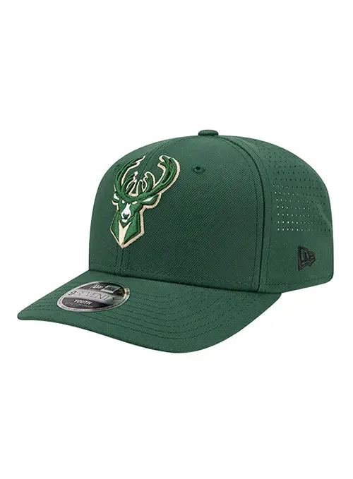 Youth New Era 9Fifty Perform Stretch Snapback – Milwaukee Bucks 1