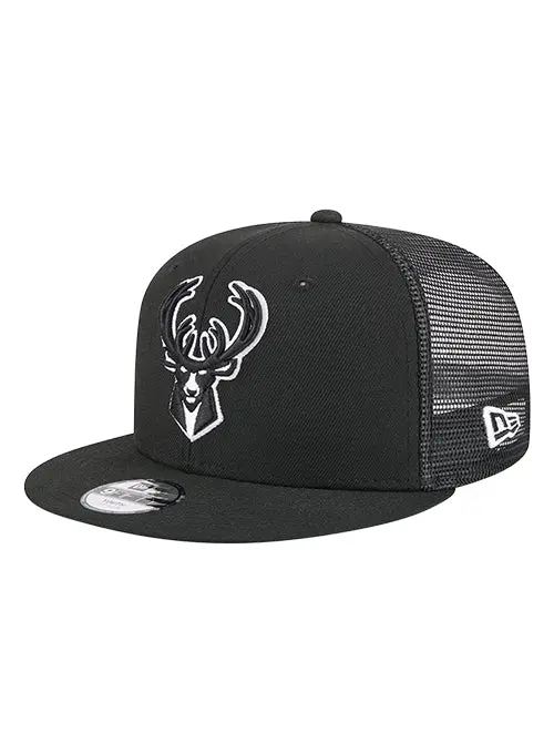 Youth New Era 9Fifty Tonal Milwaukee Bucks Trucker Cap 1