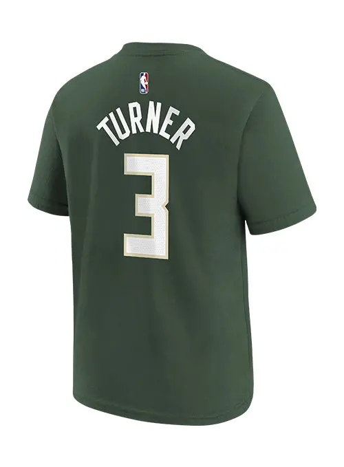 Youth Nike 2022 Icon Edition Myles Turner Milwaukee Bucks T-Shirt 1
