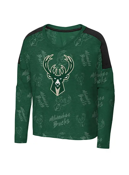 Youth Outerstuff Feeling Great Milwaukee Bucks Long Sleeve Tee 1