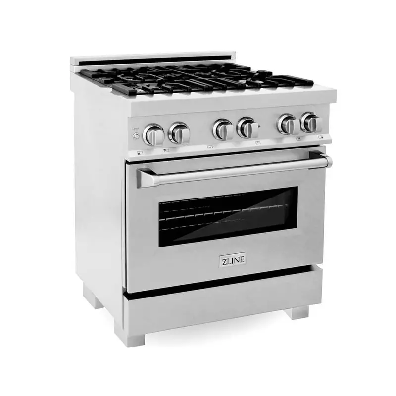 Zline 30-Inch 4-Burner Dual Fuel Range – Fingerprint-Resistant Stainless Steel 1