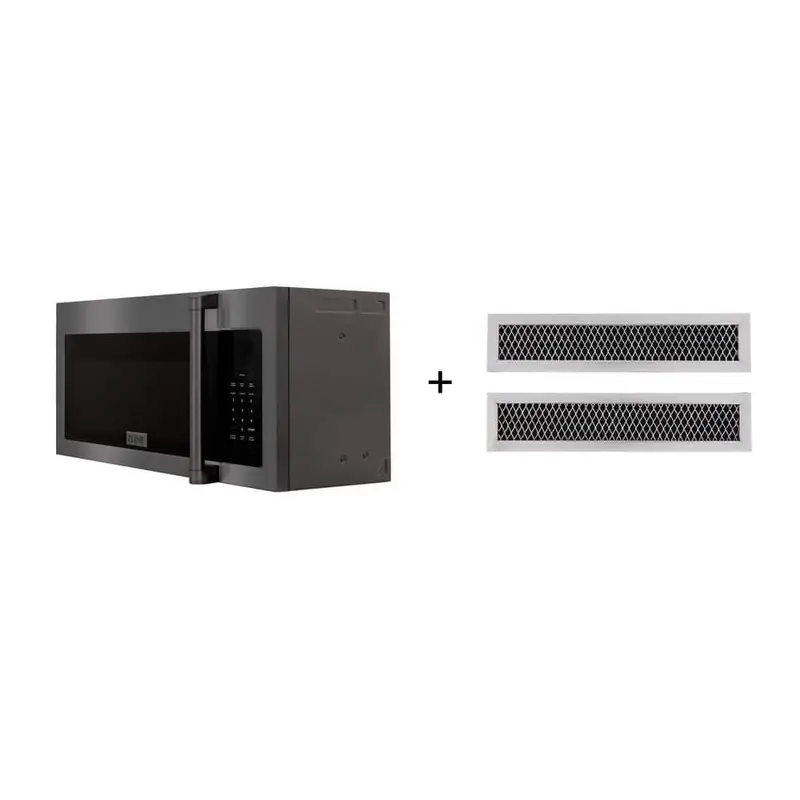 Zline 30-Inch Black Stainless Steel Over-The-Range Microwave – 900W, 300 Cfm, Dual Charcoal Filters 1