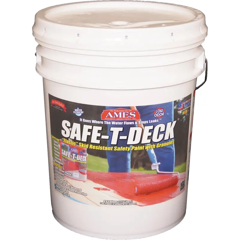 Ames Safe-T-Deck Elastomeric Waterproofing Sealer — 5-Gallon Tan Deck Paint & Protector 1
