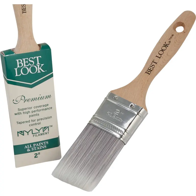 Best Look Premium 2-Inch Flat Nylyn Paintbrush For Smooth Coverage 1