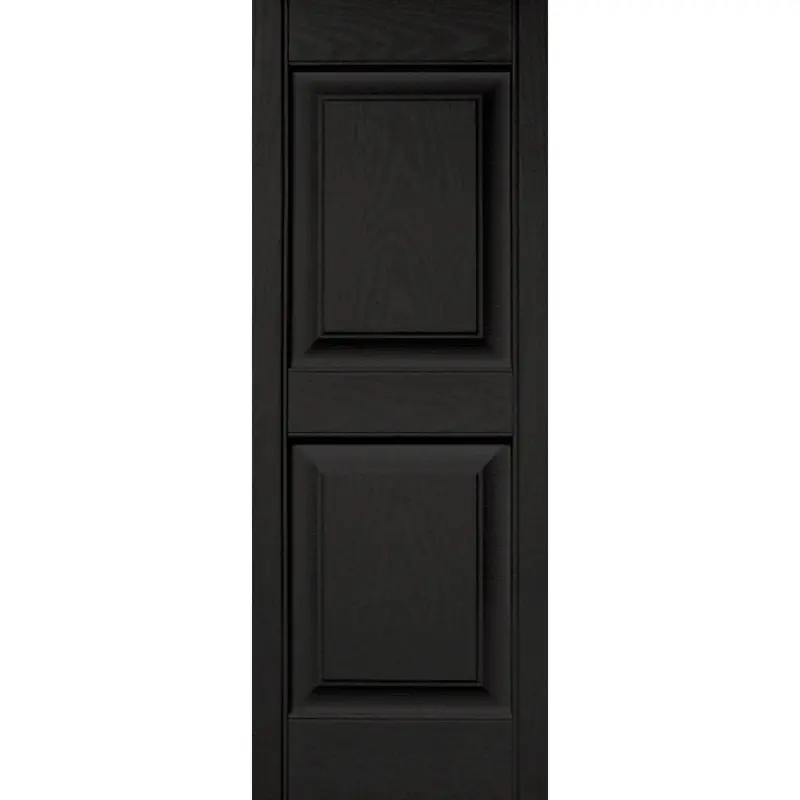 Builders Edge Black Panel Shutters – 15 In. X 39 In. Exterior Window Covering (2-Pack) 1