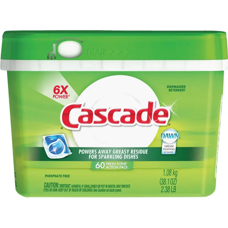 Cascade Action Pacs Fresh Dishwasher Detergent Tablets – 60-Count Pack 1