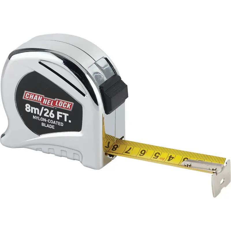 Channellock Dual-Scale Tape Measure – 26 Feet (8 Meters), Metric And Sae Markings 1