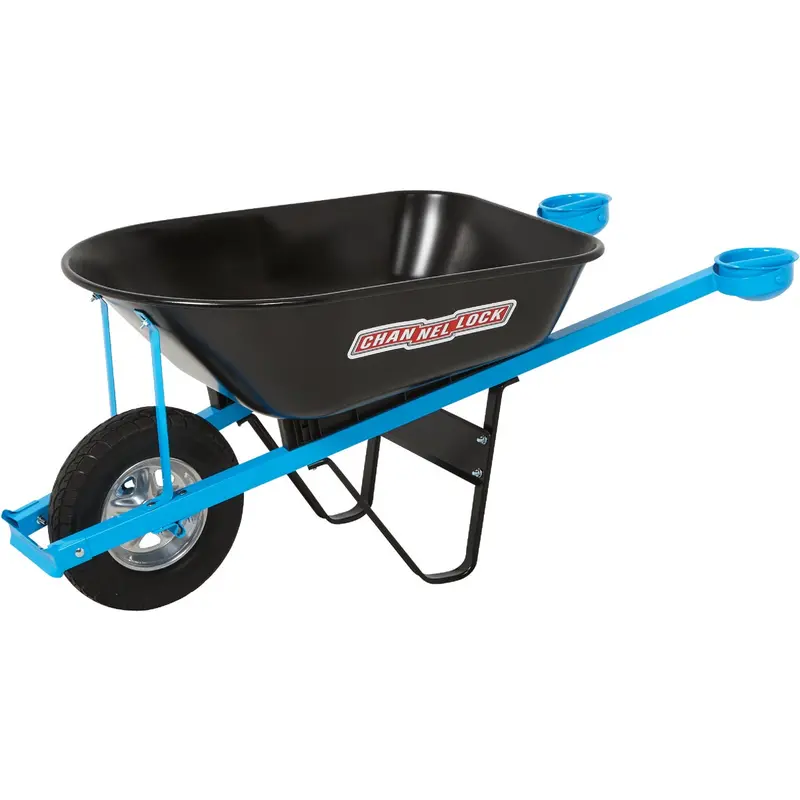 Channellock Heavy-Duty Steel Wheelbarrow – 6 Cu. Ft. Capacity, Pivot-Handle Design 1