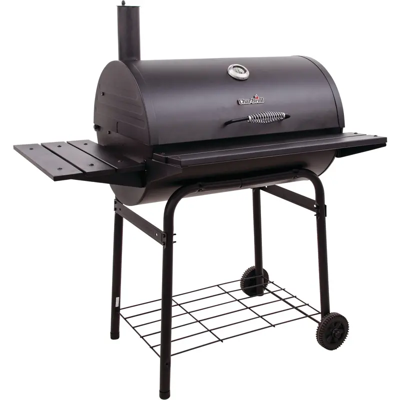 Char-Broil American Gourmet 840 Charcoal Grill – 28 In. X 20 In. Black Barrel Design 1
