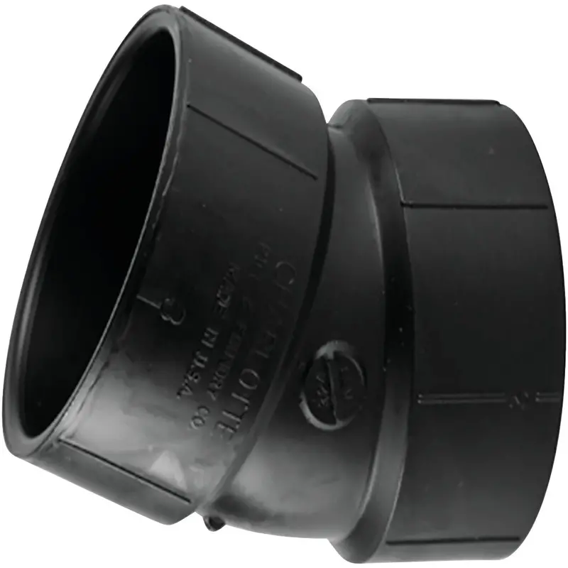 Charlotte Pipe 1-1/2" Abs Elbow Fitting – 22.5-Degree Hub-To-Hub Configuration 1