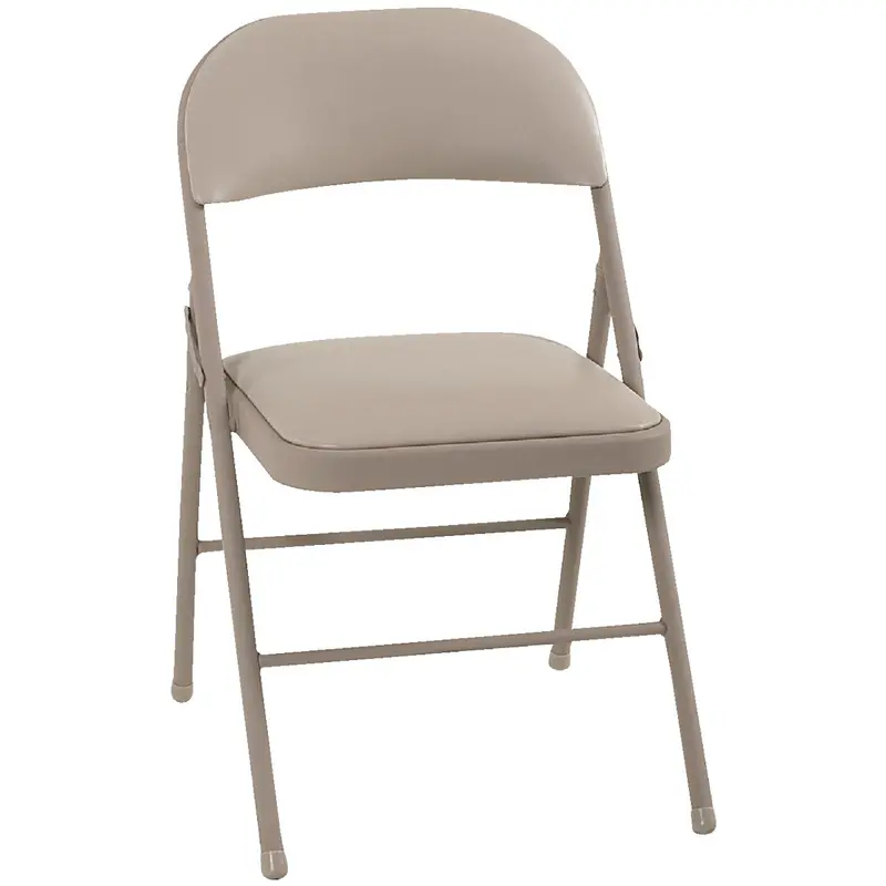 Cosco Vinyl-Padded Folding Chairs – Beige, Set Of 4 1