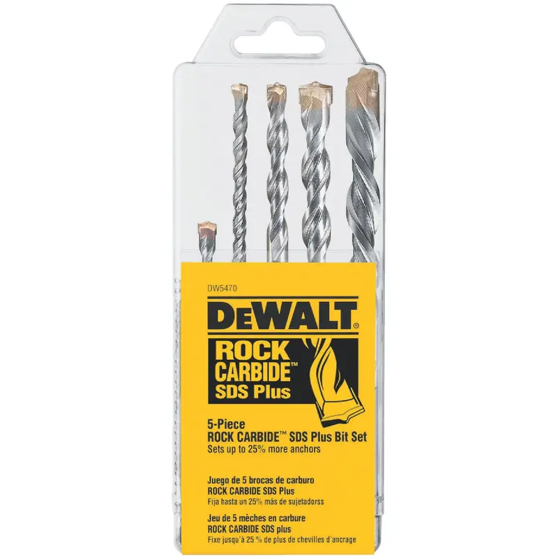 Dewalt Sds Plus Hammer Drill Bit Set – 5-Piece Kit For Concrete, Masonry & Stone 1