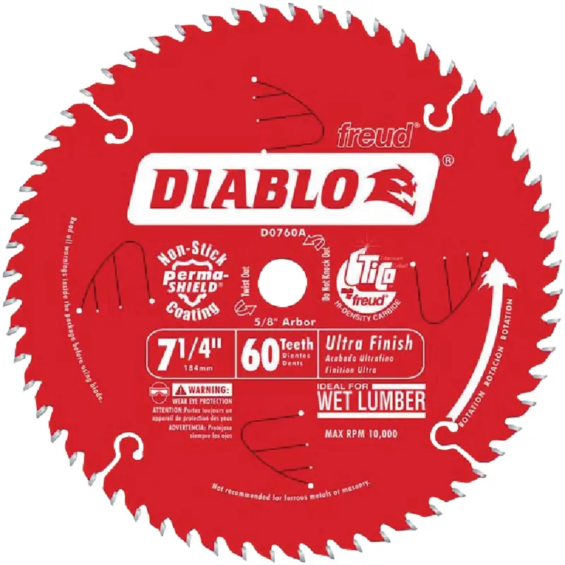 Diablo 7-1/4-Inch 60-Tooth Ultra-Finish Circular Saw Blade — Bulk Packaging 1