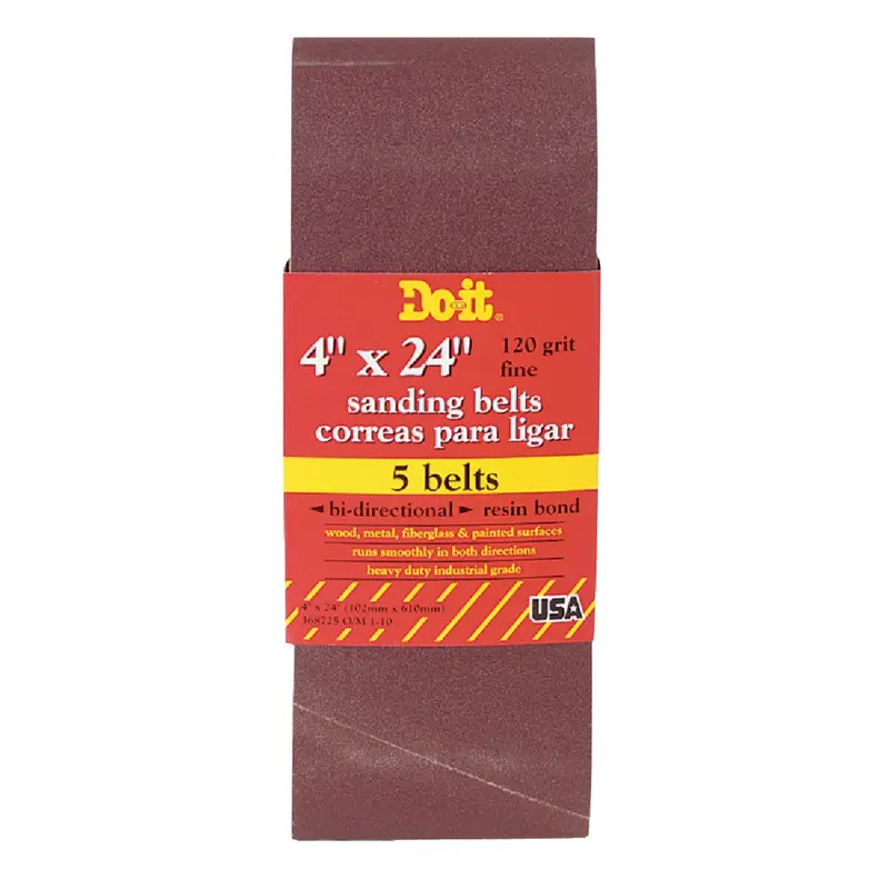 Do It Best Dual-Direction Sanding Belts, 4 In. × 24 In., 120 Grit (5-Pack) 1