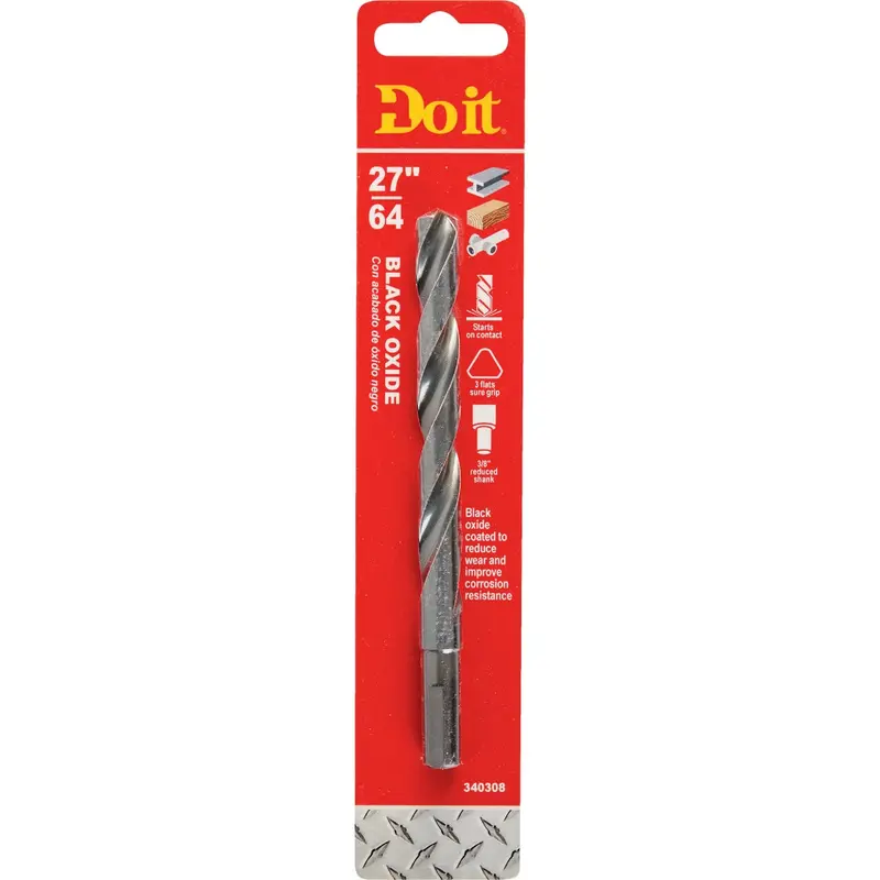 Do It Black Oxide Drill Bit – 27/64" Diameter, General-Purpose Metal & Wood Drilling 1