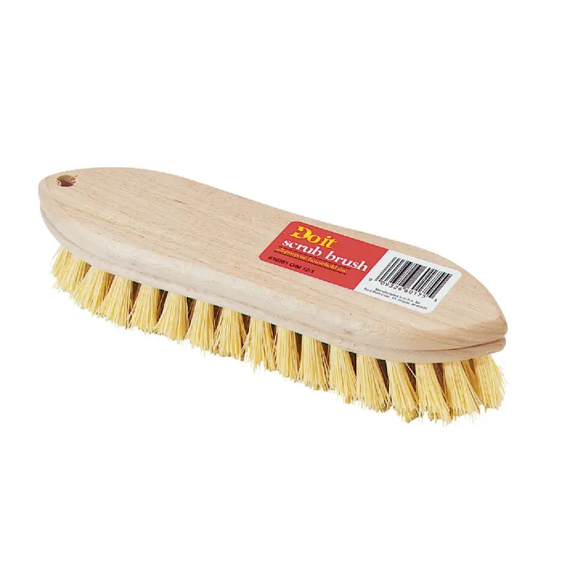 Do It Hardwood Scrub Brush – 9" Crimped White Polypropylene Bristles, Sturdy Handle 1