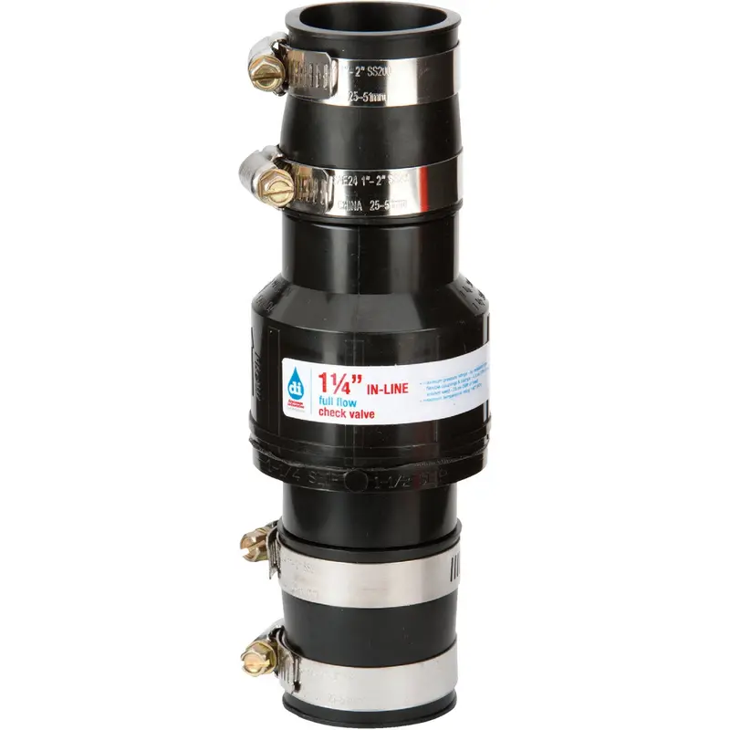 Drainage Industries Abs Sump Pump Check Valve – 1-1/4" Thermoplastic In-Line Design 1