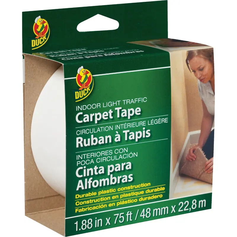 Duck Double-Sided Carpet Tape – Low-Traffic Indoor Adhesive, 1.88 In. X 75 Ft. 1