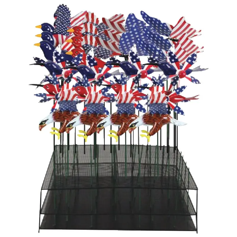 Exhart Windywings Patriotic Garden Stake Set – 30-Inch Steel Decorative Flag Stand 1