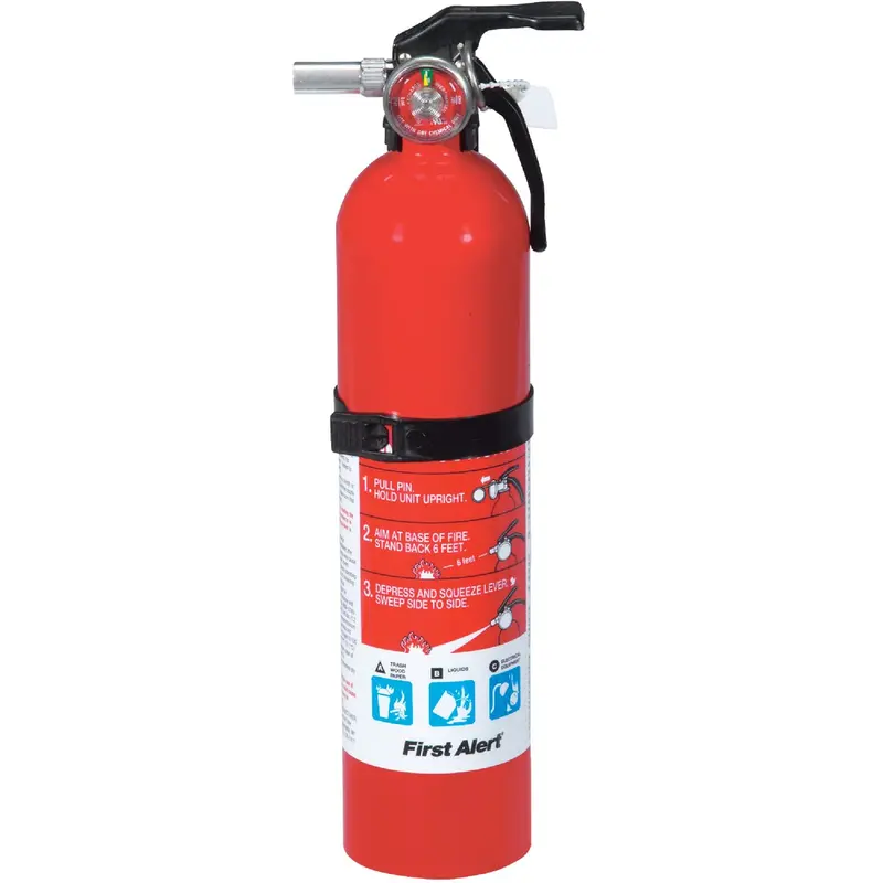 First Alert Rechargeable Home Fire Extinguisher – 1-A:10-B:C Rating 1