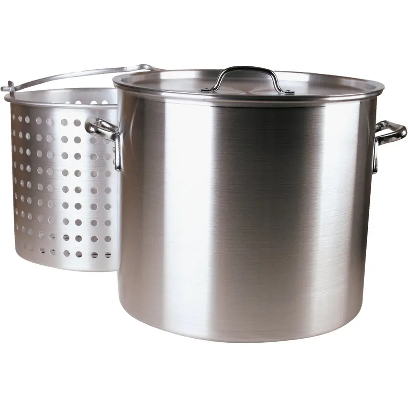 Fleur De Lis Aluminum Stockpot With Strainer – 100-Quart Pot + 80-Quart Basket 1