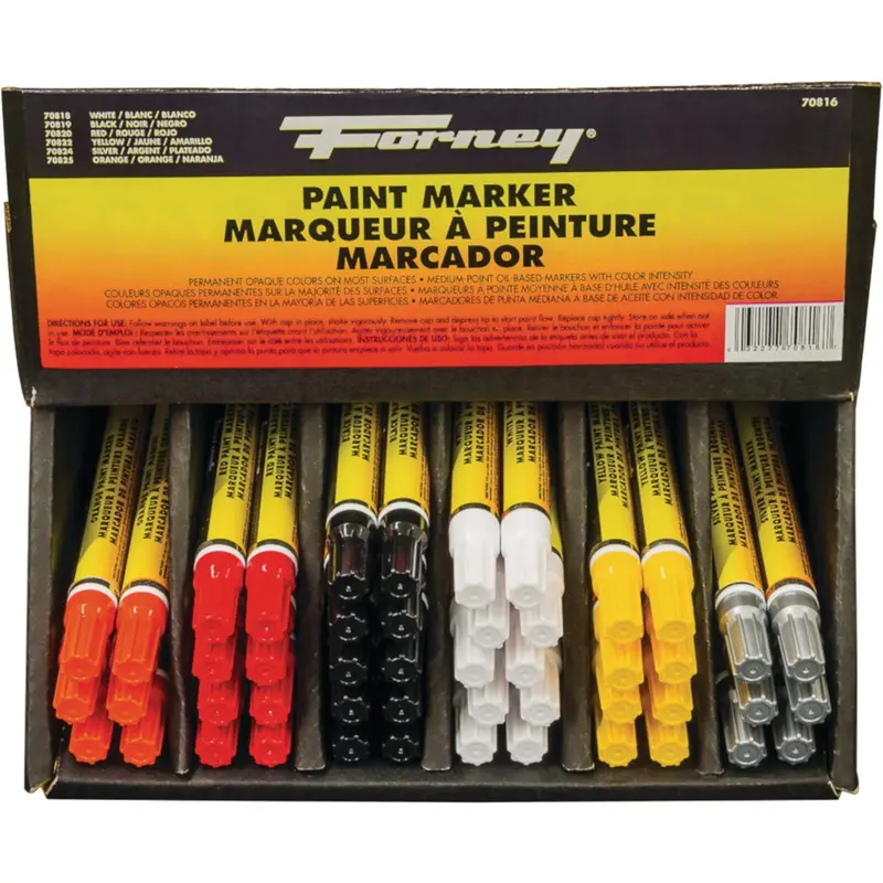Forney 48-Piece Nib-Point Paint Marker Display Set For Precision Marking 1